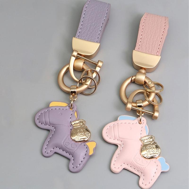 Fashionable Textured Key Pendant Horse Shape Multifuntional Accessory Everyday Use Key Jewelry Suitable for Keys Bags
