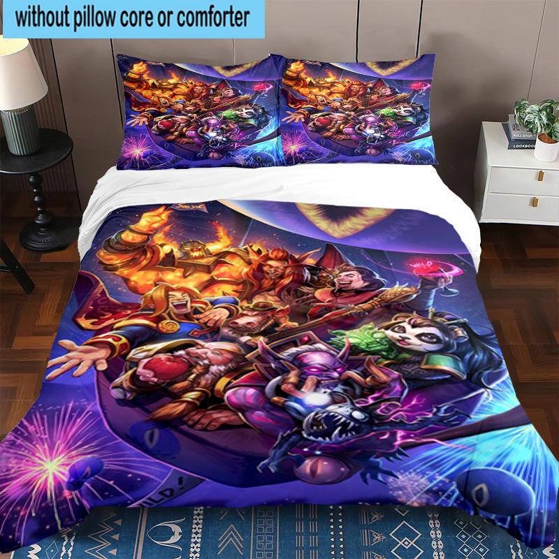 3PCS Warcraft Game 3pcs Bedding,Including 3PCS Duvet Cover And 2pcs Pillowcases Perfect for Christmas,Ideal for Bedroom, Dormitory