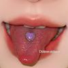 Satan's Child Pampered Mermaid Heart Opal Tongue Stud - Titanium Steel Chain Tongue Ring