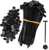 600Set Self-locking Nylon Universal Cable Tie Buckle Heavy Duty Zip Ties with Pin & Button Car Daily Repair Fastening Strap