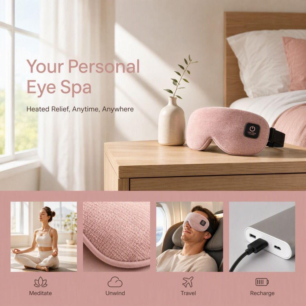 Rechargeable USB Temperature Control Eye Mask Cordless Heating Sleep Eye Mask Home Travel