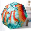 1pc Giraffe Forest Automatic Open/Close Umbrella with Folding Feature Compact Travel Umbrella, Lightweight Design, for Commuting001