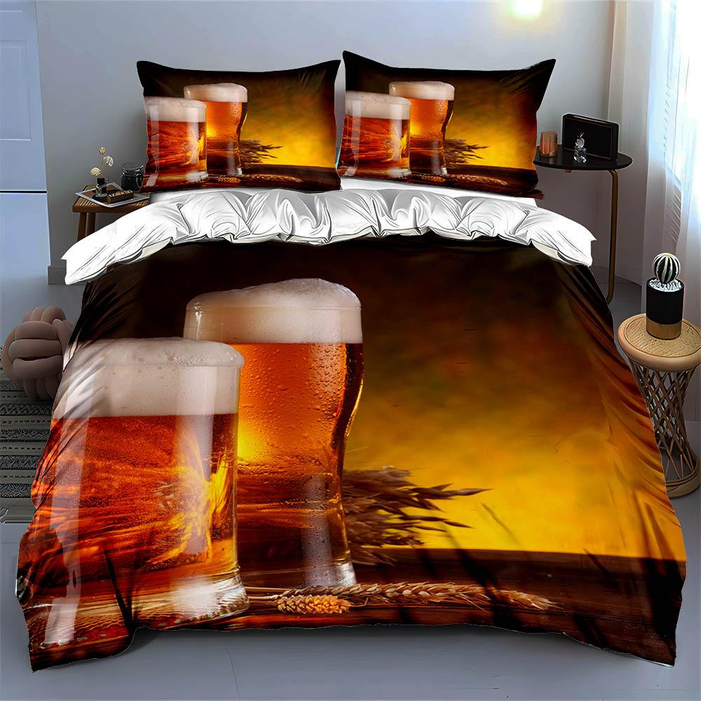 Beer-inspired design Bedding Duvet cover sets Duvet covers Pillowcases gifts (1 * Duvet Cover 2 * Pillowcases, without duvet insert)