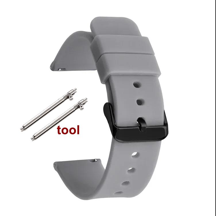 Bracelet Silicone à Libération Rapide 12/14/16mm 18mm 20mm 22mm 24mm Étanche Caoutchouc Bracelet pour Montre Connectée Huawei GT2/GT3