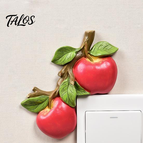 Decorative Switch Surround Fruit Wall Stickers, Creative Kitchen 3D Cute Waterproof Socket Decal Decor, Resin Children Room Sticker