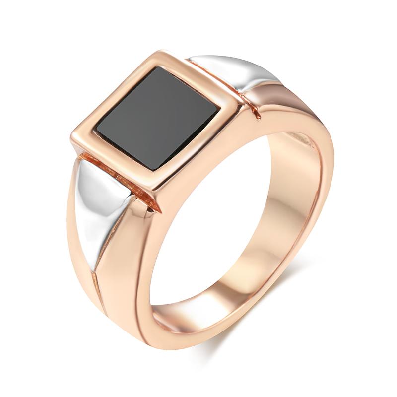 

Fashion Black Stone Men Ring Rose Gold Simple Square Ring For Women High Quality Daily Fine Jewelry 13