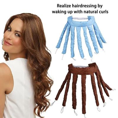 Preguiçoso Modelador de Cabelo Rolos de Cabelo Haste Modeladora Sem Calor Faixa de Cabelo Cachos Fita de Seda Dormir Modeladores de Ondas Suaves Cachos Sem Calor Fita