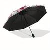 1pc Hello Kitty Pattern Pink Background Umbrella with Plastic Handle,Suitable for All Seasons Home Travel Outdoor UmbrellaSanlio610