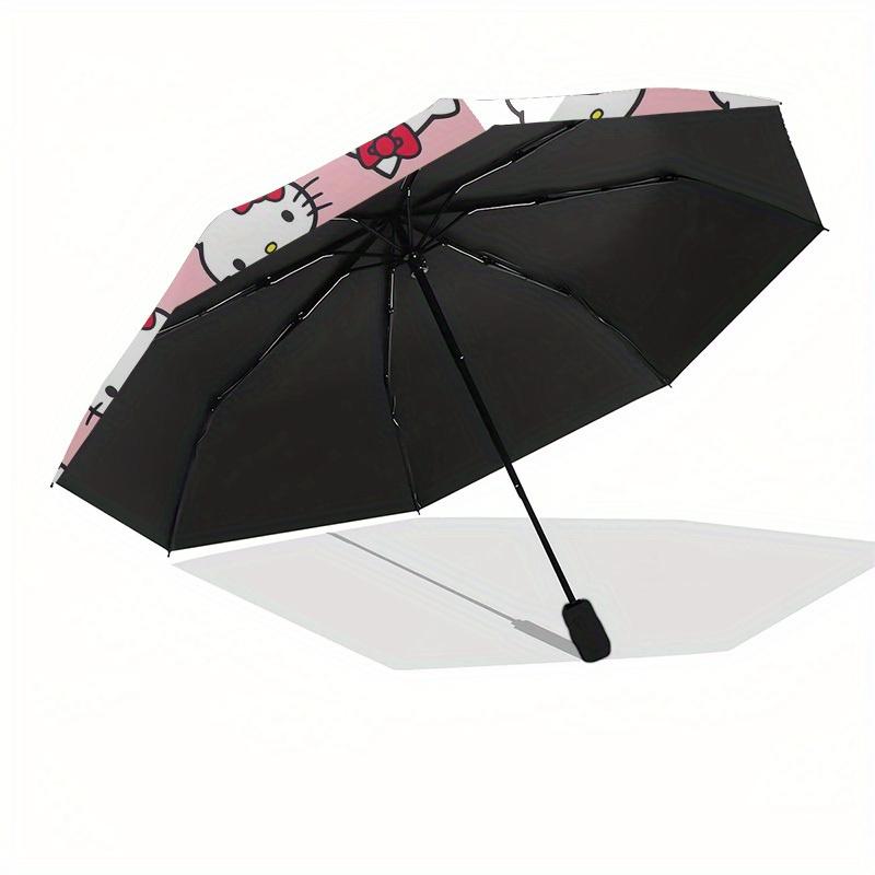 1pc Hello Kitty Pattern Pink Background Umbrella with Plastic Handle,Suitable for All Seasons Home Travel Outdoor UmbrellaSanlio610