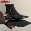 Fashion Fashion Shoes With Height Increasing Women Ankle Modern Boots Pointed Toe Ladies Stretch Short Boots Female Zippers Shoes Lady