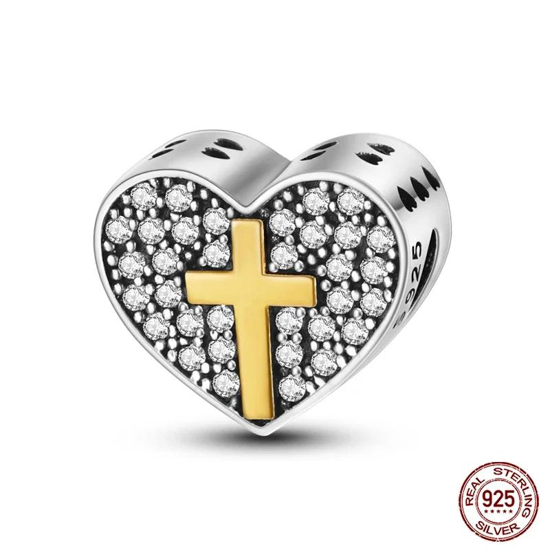 New Copper Romantic Heart Series Charms Beads Fit Original Bracelet Diy Mother'S Day Jewelry Gifts