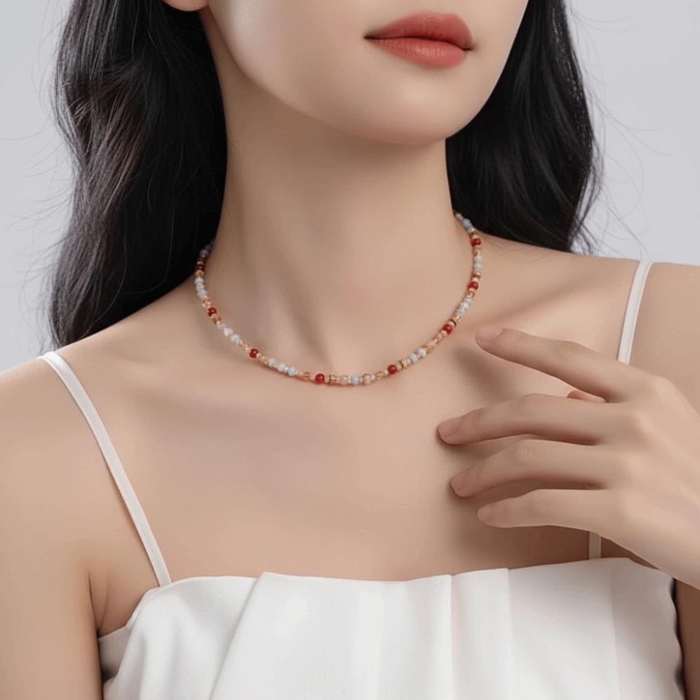 Elegante Steinkette Schlichter Damenschmuck Neue Schlüsselbeinkette Halsketten Geschenke