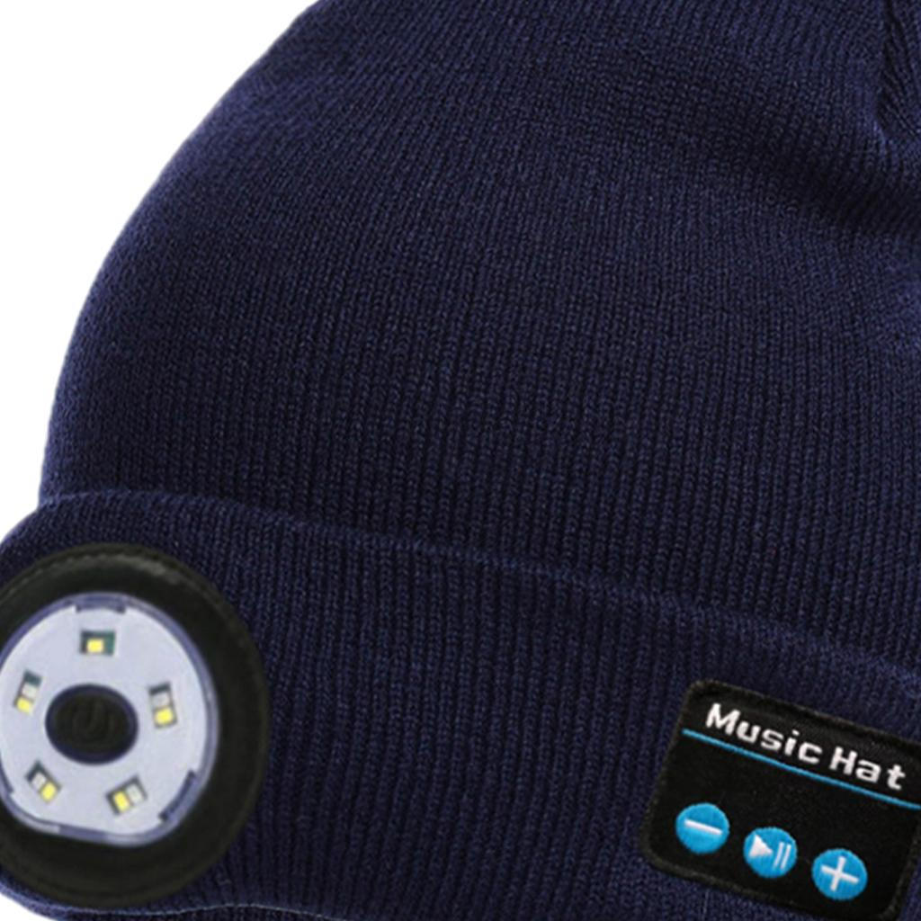 for Men Sports , Rechargeable Outdoor Hiking Flashlight Hat with Speaker Gifts Lovers