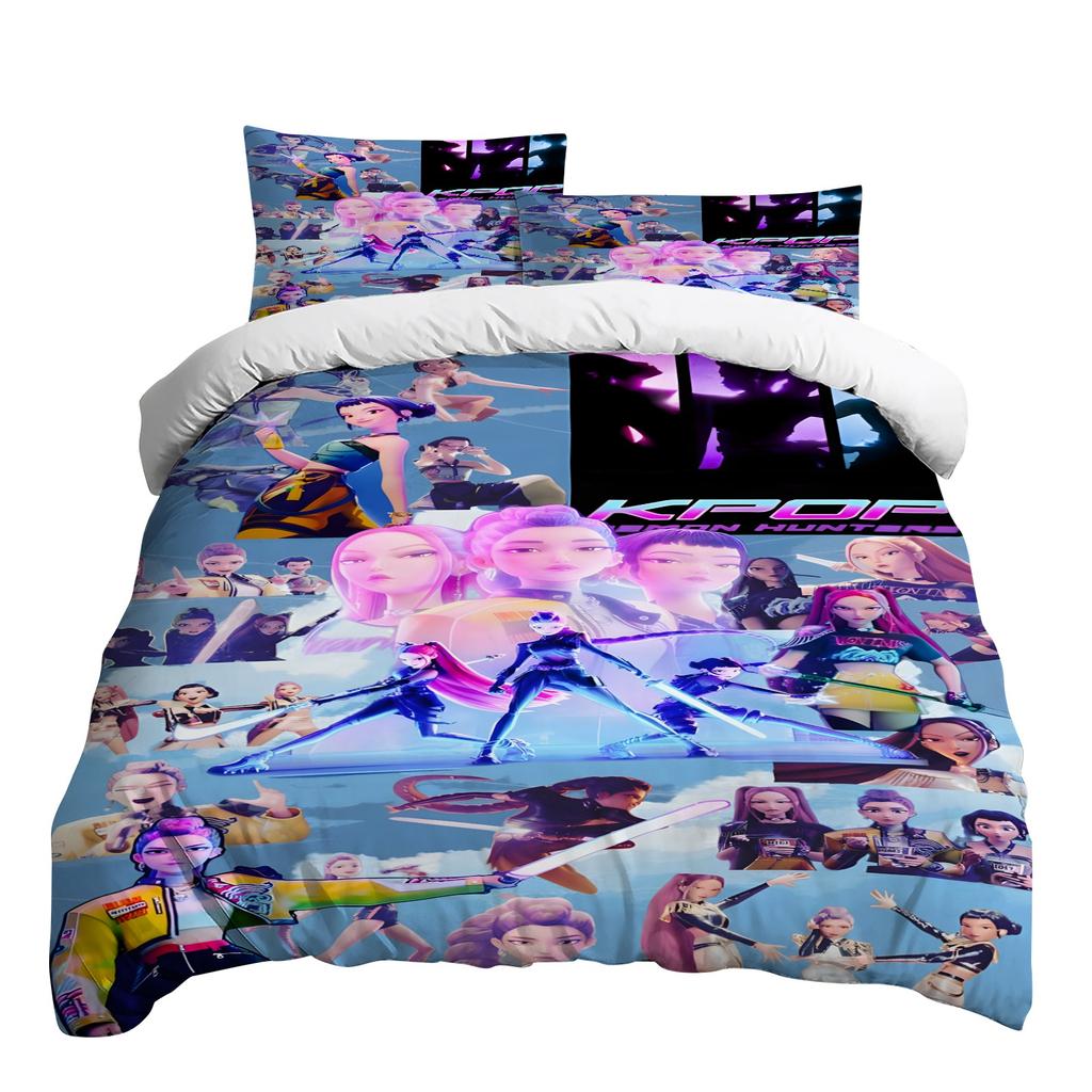 Duvet Cover Printed With Christmas Decoration Super Soft Brushed Microfiber Double Bed Comfortable Set With Zipper Closure And 2 Pillowcases