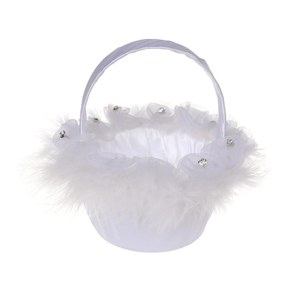 2pcs Vintage For Bridesmaid Wedding Supply Flower Basket Bridal Shower Flower Girl Baskets Rustic Wedding Ceremony