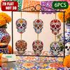 Mexico Day of the Dead Theme Party Hanging Decor Skull Banner Spiral Swirl Halloween Party Decoration Supplies