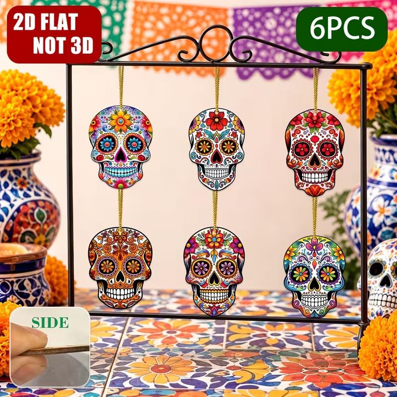 Mexico Day of the Dead Theme Party Hanging Decor Skull Banner Spiral Swirl Halloween Party Decoration Supplies