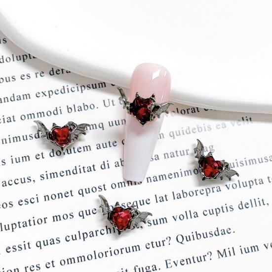 Yousheng 10Pcs Nail Charms Dark Style Bat Love Wings Luxury Jewelry Alloy Sturdy Nail Art Accessories for Manicure