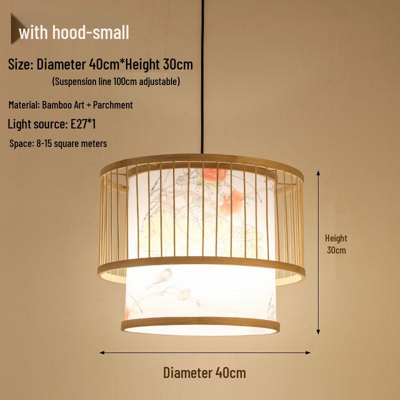Retro Zen Bamboo Weaving Pendant Lamp for Restaurants & Teahouses