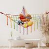 Handmade Cotton Rope Toy Storage Corner Net with Colorful Tassels