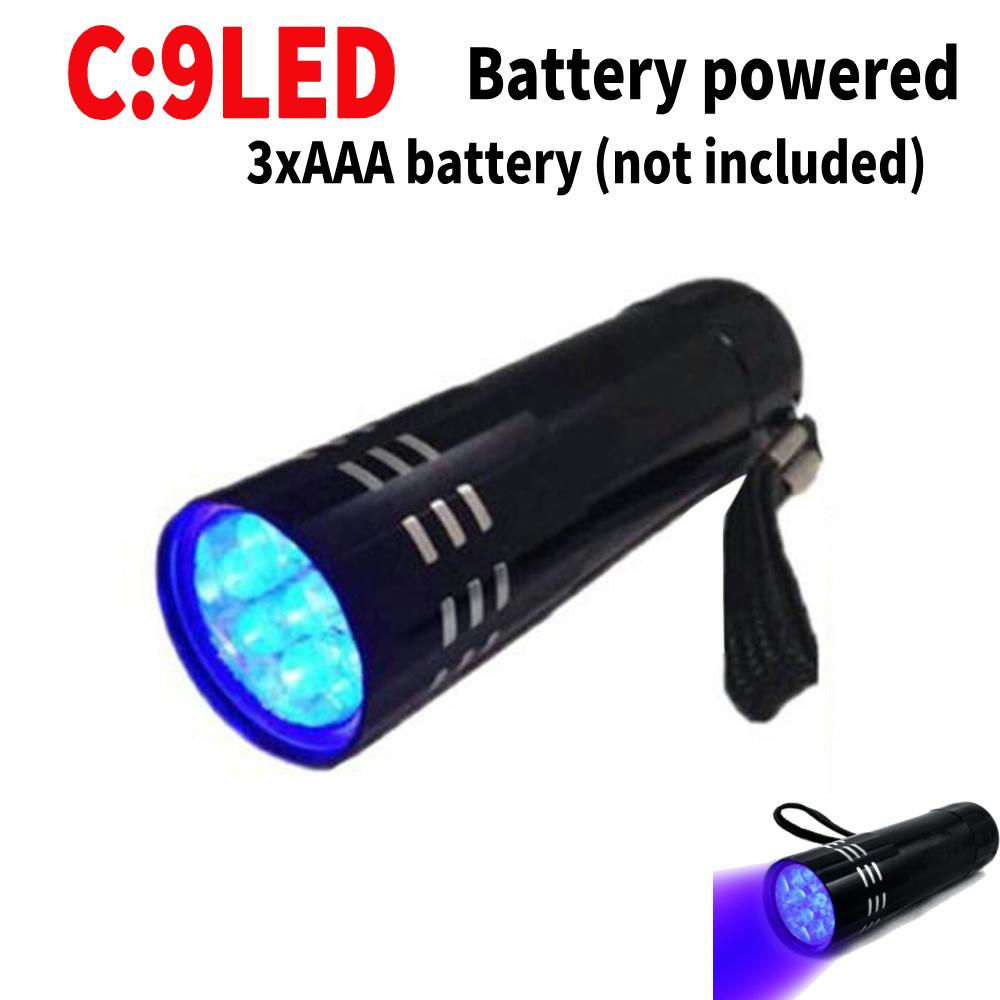 Portable LED UV Flashlight USB/Battery Powered Ultra Violet LED Flashlight 365nm/395nm Inspection Lamp 3 Modes Detector Torch