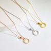 Cold Wind Roman Small Gold Ring Necklace Titanium Steel Collarbone Chain Women'S Niche Design Does Not Fade
