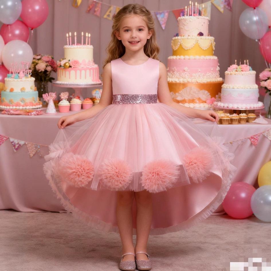 New Children's Dress Princess Dress Girl Flower Tail Dress Piano Performance Tutu Skirt Ready in Stock