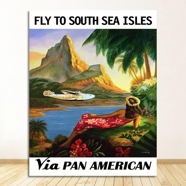 

Путешествия по Америке, холст, живопись, винтажные настенные крафт-постеры, наклейки на стену с покрытием, домашний декор, фотографии, летние каникулы, серфинг на Гавайях, без рамки 21*30cm