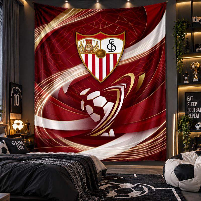 Wall Hanging Tapestry Sevilla FC Print Cloth for Living Room Bedroom Home Decor
