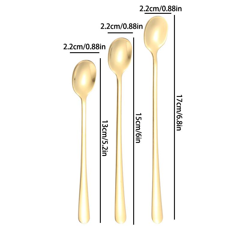Tea Coffee Soup Spoon For Eating Mixing Stirring Long Handle Teaspoon Spoon Cocktail Ice Cream Honey Spoons Kitchen Cutlery