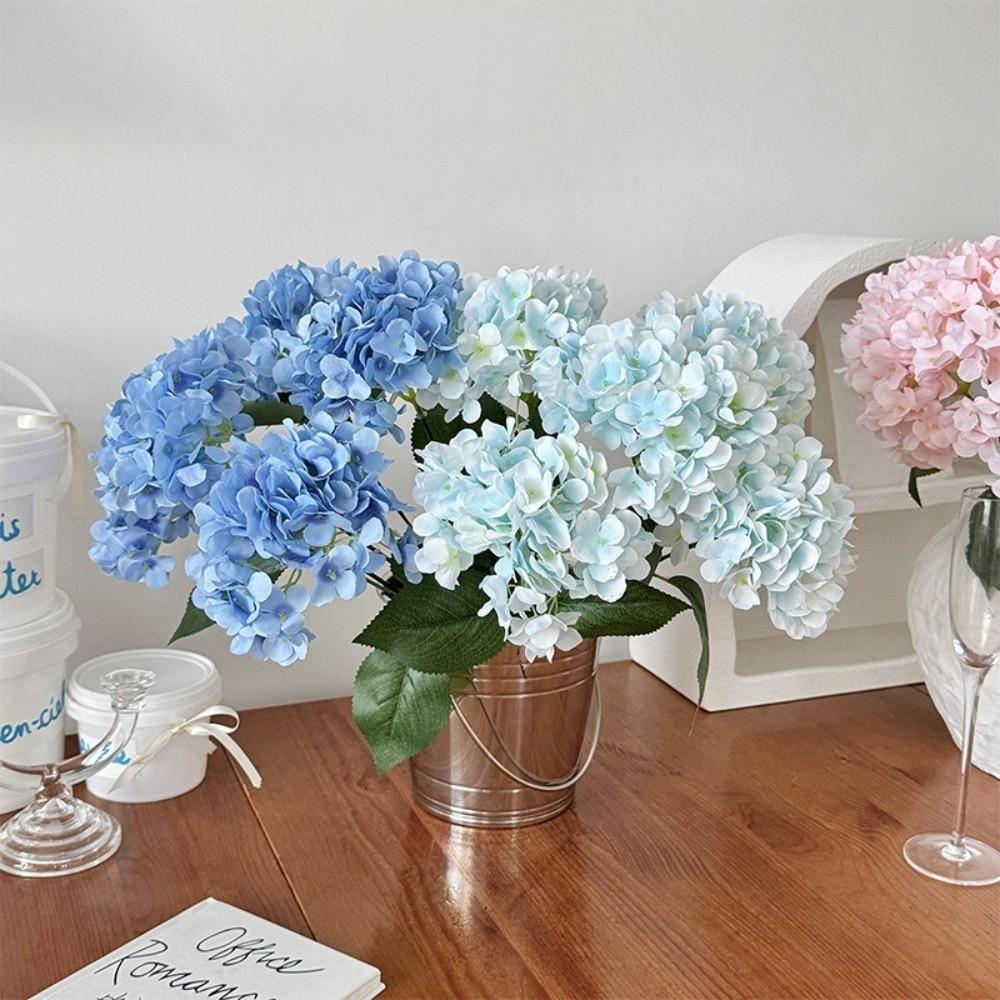 Multi-head Simulation Hydrangea Bouquet Big Head DIY Artificial Flower Bouquet Floral Arrangement French Hydrangea
