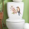 Cartoon Peach Tree Branches Bird Toilet Post Bathroom Bathroom Home Beautification Wall Sticker