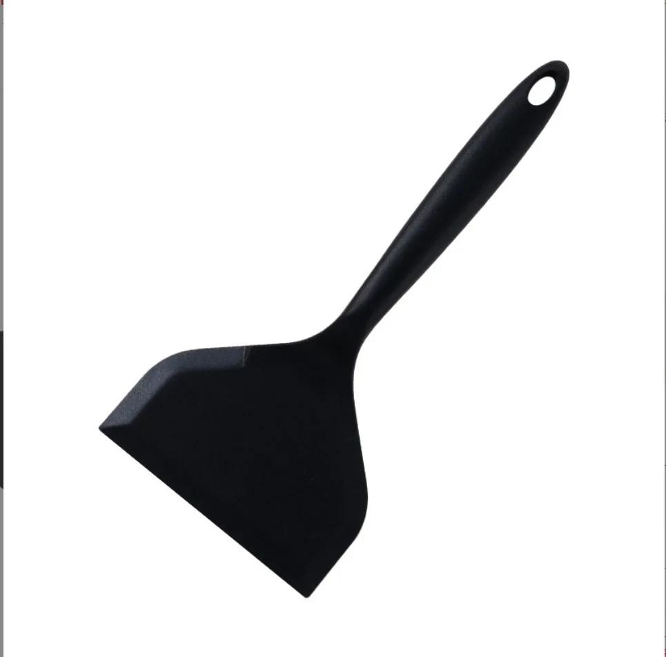 

Silicone Kitchen ware Cooking Utensils Spatula Beef Meat Egg Kitchen Scraper Wide Pizza Cooking Tools Shovel Non-stick чорний