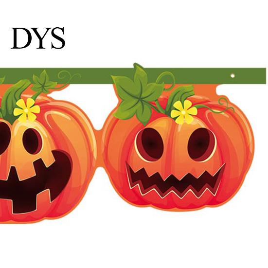 Store Event Decorations Halloween Pumpkin Banner ,Spooky Hanging Garland, Happy Festive Flag Party Decoration for Porch Fence, Photo Setting Backdrop