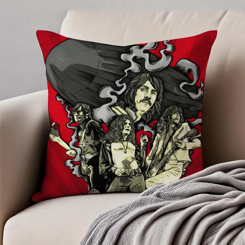 Rock British Rock Band Led Zeppelin Cushion Cover Pillowcase Antidustmite Invisible Zipper Short Plush Sofa Cushion