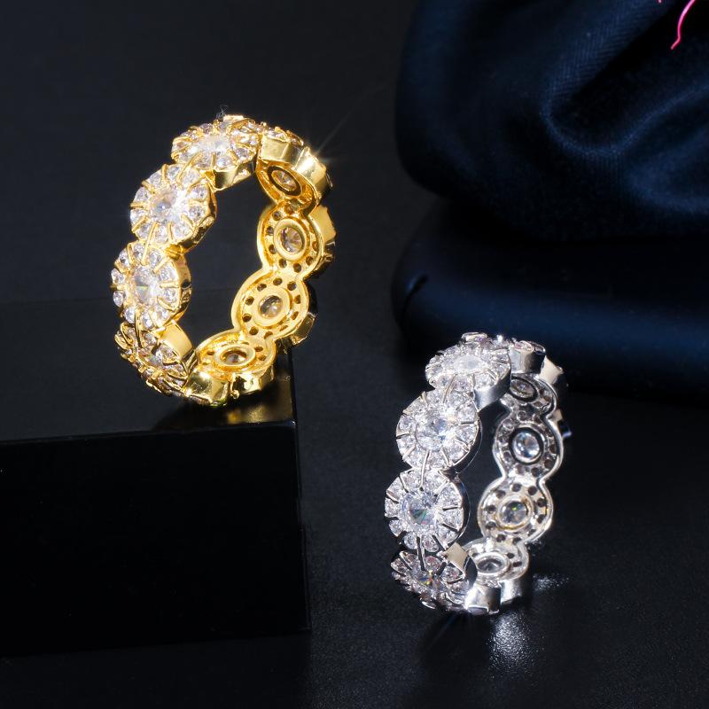 J0114 Diamond Ring Micro Zircon Gold Plating