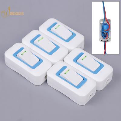 1/5PCS Small Rocker Button Wiring Switch White Hand Pinch Bedside Small Appliance Push Button Boat Shape Switch