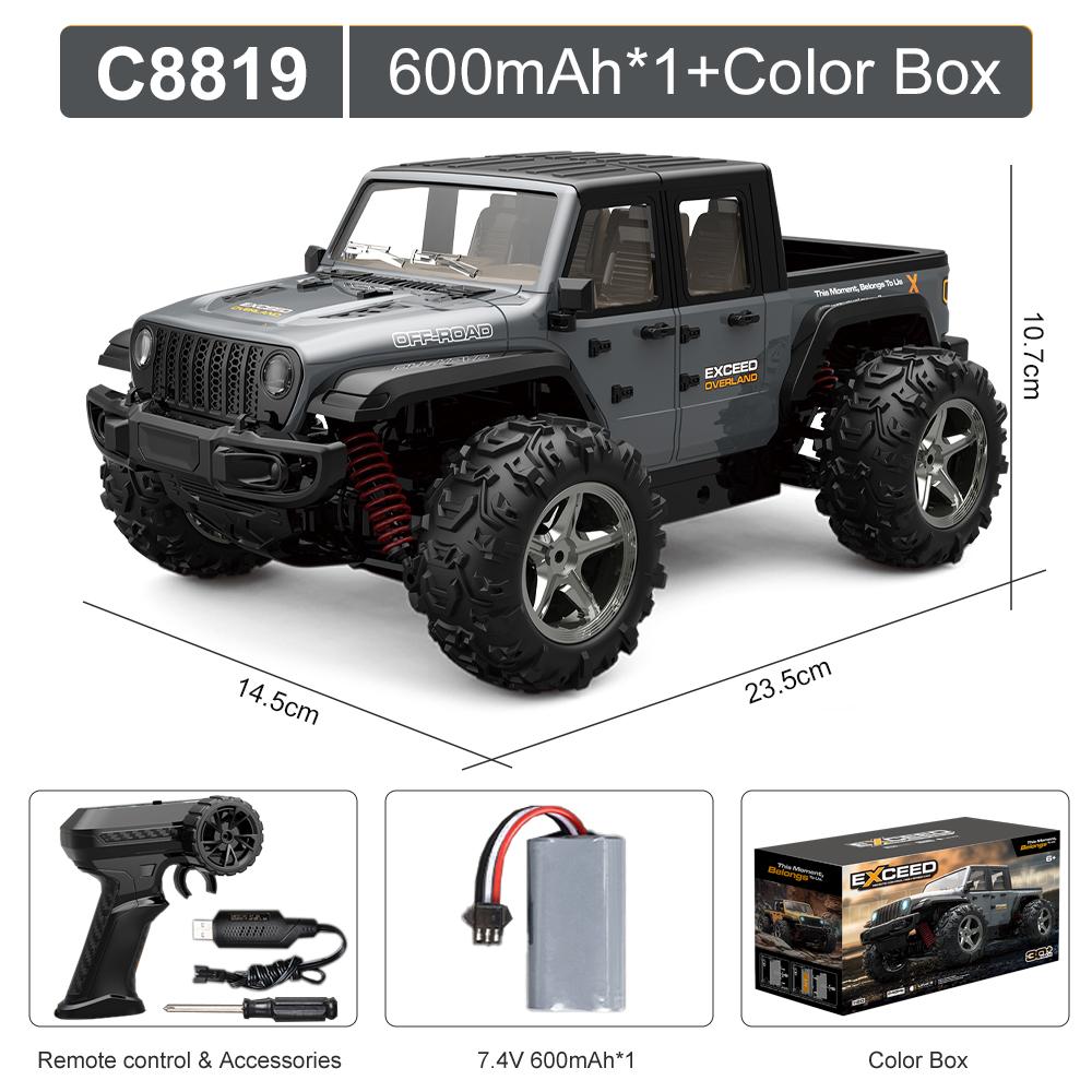 C8819 1:20 4WD RC Bil Offroad med LED-lys Fullskala Simulering Profesjonell 2.4G Fjernkontrollbiler Pickup Leke