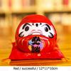 4.5 inch Japanese Ceramic Daruma Figurine, FengShui Figure Zen Ornament, Lucky Charm Money Box, Home Tabletop Decor