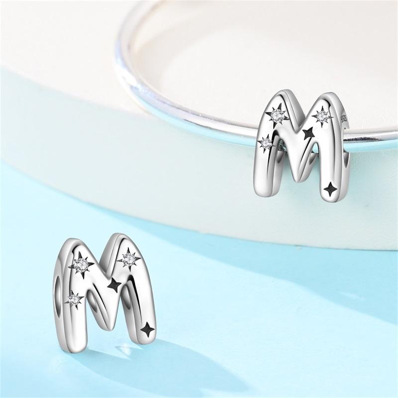 Copper 26 Letter A-Z Alphabet Charm Fine Beads Fit Original Charms Copper Bracelet Diy Fine Jewelry For Women Gifts Making