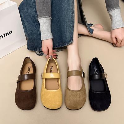 Chaussures Mary Jane en cuir chaussures simples printemps et été pour femmes nouvelle bouche peu profonde polyvalentes avec jupe chaussures Doudou chaussures plates