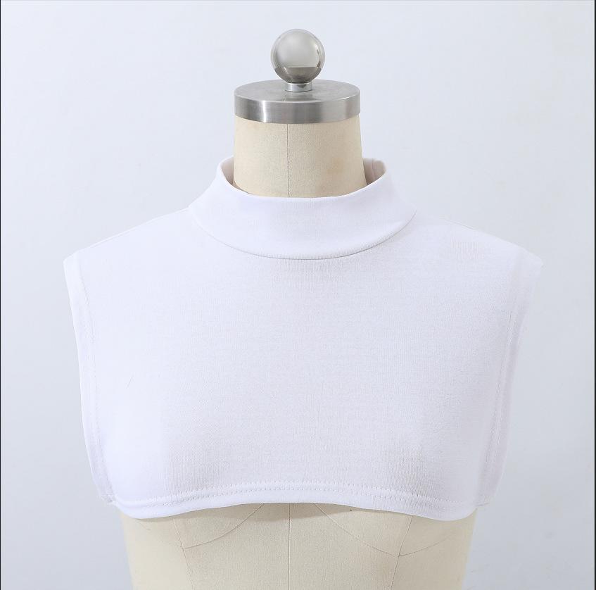 

Зимняя хлопковая трикотажная водолазка для взрослых унисекс с искусственным воротником и свитером, защищающим от завязывания, теплый шарф-пуловер белый