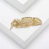 Brooch Feather Shape Rhinestone Decor Clothes Decoration Anti-Rust Anti-Oxidation Formal Occasion Lady Business Gift