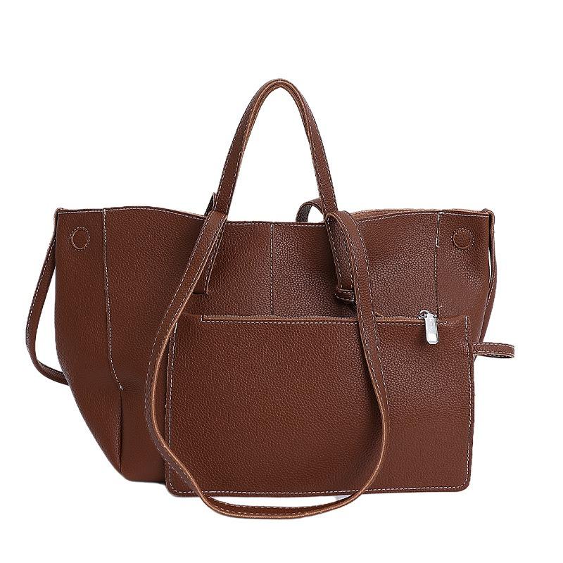 Large-capacity Tote Mother and Child Bag Autumn and Winter New Vegetable Basket Single Shoulder Crossbody Maillard Women's Bag Niche Design