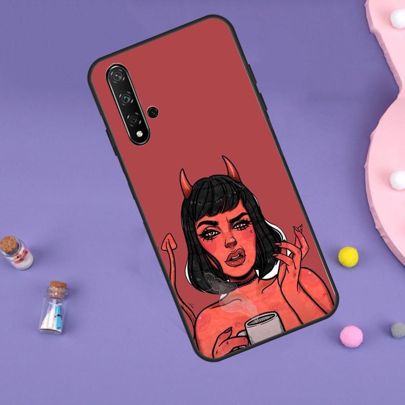 Devil Woman For Huawei Nova 10 9 SE 3i 7i 8i 11i 12i Y60 Y61 Y70 Y72 Y73 Y90 Y91 P20 P30 P40 Lite Case
