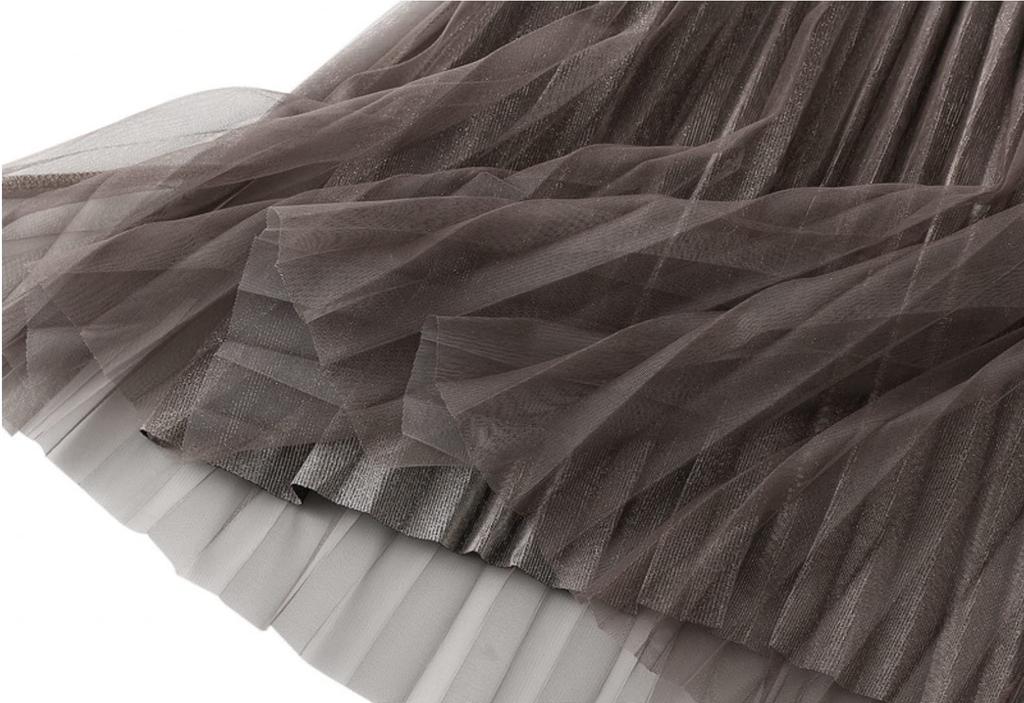 MOE2HUO Gradient Chiffon and Tulle Shiny Long with Elastic Elegant and Perfect for Everyday or Commuting Free Women's Skirt, Skirt, High-Waisted