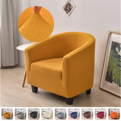 Jacquard Club Chair Cover Elastic Tub Chair Slipcover Solid Color Sofa Cover Couch Covers for Study Bar Counter Living Room Home