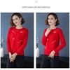 Spring Autumn Women's Crewneck Sweater Embroidered Loose Plus Size Knitwear Pullover Stretch Knit Top