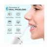 Cordless Water Flosser Dental Oral Irrigator 5 Jet Tips 300ml 4 Mode DIY Intelligent Waterproof IPX7 White