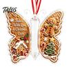 Acrylic Holiday Hanging Decor Butterfly Cash Gift Ornament, Christmas Money Holder with Tree Tags Festive Print, Pendant for Surprise Giving, Keepsake